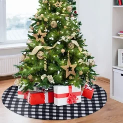 Buffalo Plaid Christmas Tree Skirt 36in -Christmas Decoration Shop Christmas Tree Skirt Thin Plaid White Baffalo 36in 4 result 600x600 1
