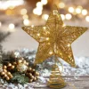 Christmas Glitter Lighted Gold Star Tree Topper -Christmas Decoration Shop Christmas Tree Toppers Glitter Gold Star Tree Topper Lighted with Warm White LED 6 result 600x600 1