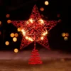 Christmas Glitter Lighted Red Star Tree Toper -Christmas Decoration Shop Christmas Tree Toppers Glitter Red Star Tree Topper Lighted with Warm White LED Lights 1 result 600x591 1