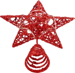 Christmas Glitter Lighted Red Star Tree Toper -Christmas Decoration Shop Christmas Tree Toppers Glitter Red Star Tree Topper Lighted with Warm White LED Lights 5 result 600x581 1