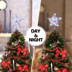 Christmas Glittery Silver Light Up Star Tree Topper -Christmas Decoration Shop Christmas Tree Toppers Glittery Silver Star Tree Topper Lighted with White LED Lights 6 result 600x600 1