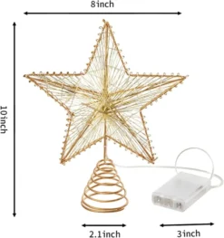 Lighted Christmas Tree Topper Gold Star -Christmas Decoration Shop Christmas Tree Toppers Gold Star Tree Topper Lighted with Warm White LED Lights 3 result 600x640 1