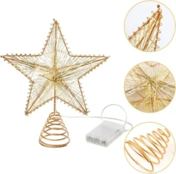 Lighted Christmas Tree Topper Gold Star -Christmas Decoration Shop Christmas Tree Toppers Gold Star Tree Topper Lighted with Warm White LED Lights 4 result 600x593 1