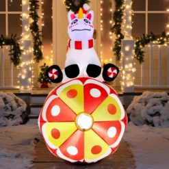 6ft Christmas Unicorn With Ornaments LED Inflatable Yard Decor -Christmas Decoration Shop Christmas Unicorn with Ornaments 6ft 1 1 600x600 1