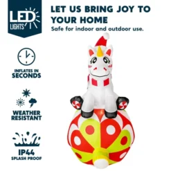 6ft Christmas Unicorn With Ornaments LED Inflatable Yard Decor -Christmas Decoration Shop Christmas Unicorn with Ornaments 6ft 5 600x600 1