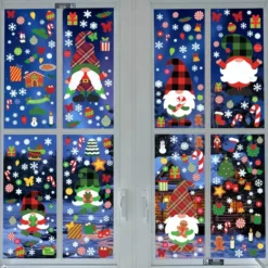 300pcs Christmas Gnome Window Clings