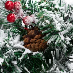 Artificial Christmas Wreaths Flocked With LED Lights 24in -Christmas Decoration Shop Christmas Wreath Flocked with LED Lights 24in 5 result 600x600 1