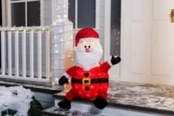 Collapsible LED Light Up Santa Decoration 30in