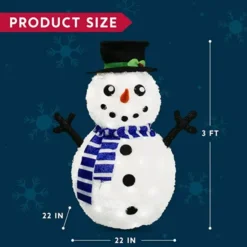 3ft 100 LED Collapsible Snowman Yard Decoration Lighted -Christmas Decoration Shop Collapsible Snowman LED Yard Light 3ft 1 600x600 1