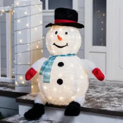 Collapsible LED Light Up Snowman Decoration 30in -Christmas Decoration Shop Collapsible Snowman LED Yard Light for Christmas 30in 3 600x600 1