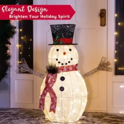 3ft Cotton Snowman LED Yard Light -Christmas Decoration Shop Cotton Snowman LED Yard Light 3ft 2 600x600 1