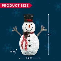 3ft Cotton Snowman LED Yard Light -Christmas Decoration Shop Cotton Snowman LED Yard Light 3ft 4 600x600 1