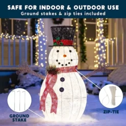 3ft Cotton Snowman LED Yard Light -Christmas Decoration Shop Cotton Snowman LED Yard Light 3ft 7 600x600 1