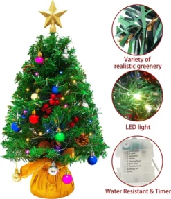 50 Multicolor LED DIY Tabletop Christmas Tree 24in -Christmas Decoration Shop DIY Tabletop Mini Christmas Tree 24in 2 result 600x696 1