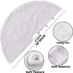 White Fur Christmas Tree Skirt 36in -Christmas Decoration Shop Faux Christmas Tree Skirt Snowy White 36in 3 600x599 1