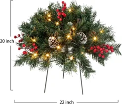Frosted Christmas Urn Fillers With Pine Cone And Red Berry 18in -Christmas Decoration Shop Frosted Urn Filler with Cones amp Red Berries 5 result 600x510 1