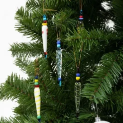 12pcs Christmas Tree Colorful Glass Icicle Ornaments -Christmas Decoration Shop Glass Icicle Ornaments 12 Pcs 4 result 600x600 1