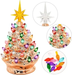 9.25in Prelit Gold Ceramic Tabletop Christmas Tree -Christmas Decoration Shop Gold Ceramic Christmas Tree 9in 3 result 600x619 1