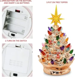 9.25in Prelit Gold Ceramic Tabletop Christmas Tree -Christmas Decoration Shop Gold Ceramic Christmas Tree 9in 6 result 600x628 1