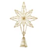 Gold Eight-point Star Tree Topper, Warm White