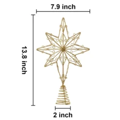 Gold Eight-point Star Tree Topper, Warm White -Christmas Decoration Shop Gold Eight point Star Tree Topper Warm White 3 result 600x600 1
