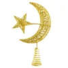 Gold Star & Moon Tree Topper, Warm White