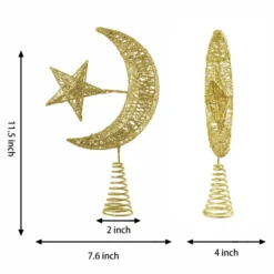 Gold Star & Moon Tree Topper, Warm White -Christmas Decoration Shop Gold Star Moon Tree Topper Warm White 3 result 600x600 1