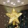 Yellow LED Star Christmas Tree Topper -Christmas Decoration Shop Gold Star Tree Topper with Yellow Star Projector Lights 1 result 600x600 1
