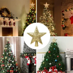 Yellow LED Star Christmas Tree Topper -Christmas Decoration Shop Gold Star Tree Topper with Yellow Star Projector Lights 6 result 600x600 1