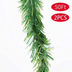 100ft 2pcs Artificial Green Christmas Garland -Christmas Decoration Shop Green Holiday Garland 2 Pack 50 ft 3 result 600x600 1