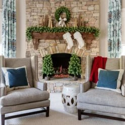 King Of Christmas Royal Fir Collection 4-Piece Set With Warm White LED Lights (Battery Plug Operated) -Christmas Decoration Shop KOC2021RoyalFir