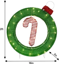 2ft LED Candy Cane Christmas Decoration -Christmas Decoration Shop LED Yard Light Candy Cane Ornament 2ft 1 600x657 1
