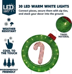 2ft LED Candy Cane Christmas Decoration -Christmas Decoration Shop LED Yard Light Candy Cane Ornament 2ft 2 600x610 1