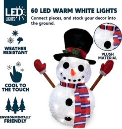 LED Collapsible Snowman Christmas Yard Light 22in -Christmas Decoration Shop LED Yard Lights Collapsible Snowman 22in 1 600x636 1