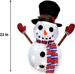 LED Collapsible Snowman Christmas Yard Light 22in -Christmas Decoration Shop LED Yard Lights Collapsible Snowman 22in 3 600x589 1