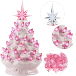 9in Ceramic Pink Tabletop Christmas Tree Prelit 11 9in Ceramic Pink Tabletop Christmas Tree Prelit -Christmas Decoration Shop Pink Ceramic Christmas Tree 9in 4 result 1 600x596 1