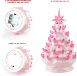 9in Ceramic Pink Tabletop Christmas Tree Prelit 13 9in Ceramic Pink Tabletop Christmas Tree Prelit -Christmas Decoration Shop Pink Ceramic Christmas Tree 9in 6 result 1 600x589 1