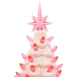 Pink Ceramic Tabletop Christmas Tree 12in 12 Pink Ceramic Tabletop Christmas Tree 12in -Christmas Decoration Shop Pink Ceramic Tabletop Christmas Tree 12in 1