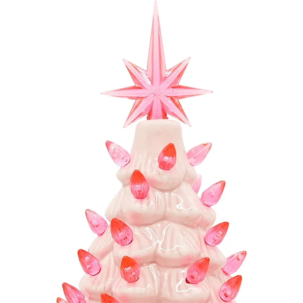 Pink Ceramic Tabletop Christmas Tree 12in 7 Pink Ceramic Tabletop Christmas Tree 12in - Image 5