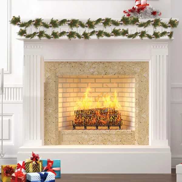 Pre Lit Christmas Smokey Pine Garland 4 Pre Lit Christmas Smokey Pine Garland - Image 2