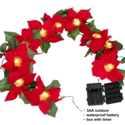 Pre Lit Velvet Silk Poinsettia Garland With Red Berries 6ft 10 Pre Lit Velvet Silk Poinsettia Garland With Red Berries 6ft -Christmas Decoration Shop Pre Lit Velvet Silk Poinsettia Garland with Red Berries 6ft 3 result 600x600 1