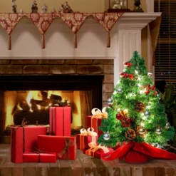 Mini Artificial Tabletop Christmas Tree Kit 23in 12 Mini Artificial Tabletop Christmas Tree Kit 23in -Christmas Decoration Shop Prelit Table top Christmas tree with DIY Kits Red 23in 5 result 600x600 1