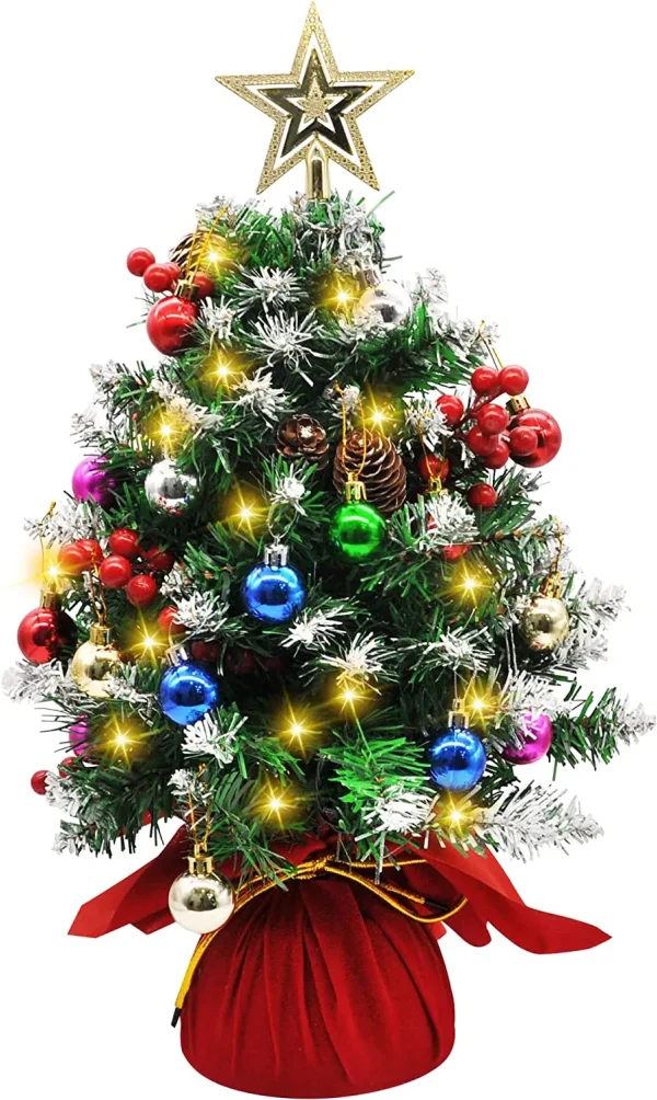 Prelit Snow Flocked Artificial Christmas Tree 21in 8 Prelit Snow Flocked Artificial Christmas Tree 21in - Image 6