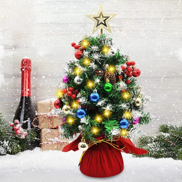 Prelit Snow Flocked Artificial Christmas Tree 21in 3 Prelit Snow Flocked Artificial Christmas Tree 21in