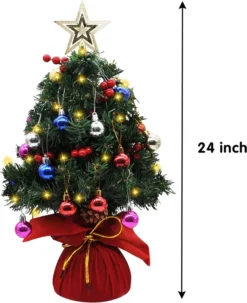Prelit Tabletop Mini Artificial Christmas Tree 24in -Christmas Decoration Shop Prelit Tabletop Christmas Tree 24in 7 result 600x735 1