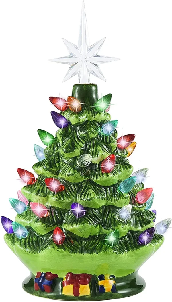 Pre Lit Tabletop Ceramic Christmas Tree 9in 4 Pre Lit Tabletop Ceramic Christmas Tree 9in - Image 2
