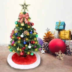 Pre Lit Table Top Christmas Tree Decoration 24in -Christmas Decoration Shop Prelit Tabletop Christmas Tree with Tree Skirt 24in 3 result 600x600 1
