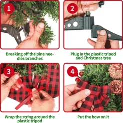 50 LED Pre Lit Artificial Mini Christmas Tree 24in -Christmas Decoration Shop Prelit Tabletop Christmas Tree with Tree Skirt and Decoration Kits 24in 5 result 600x603 1