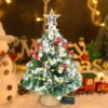 50 LED Prelit Tabletop Christmas Tree With String Lights 24in -Christmas Decoration Shop Prelit Tabletop Flocked Christmas Tree with 50 Warm White String Lights 24in 1 result 600x600 1