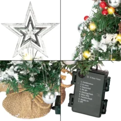 50 LED Prelit Tabletop Christmas Tree With String Lights 24in -Christmas Decoration Shop Prelit Tabletop Flocked Christmas Tree with 50 Warm White String Lights 24in 3 result 600x600 1